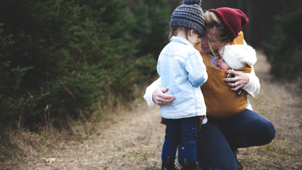 mother comforting an anxious child