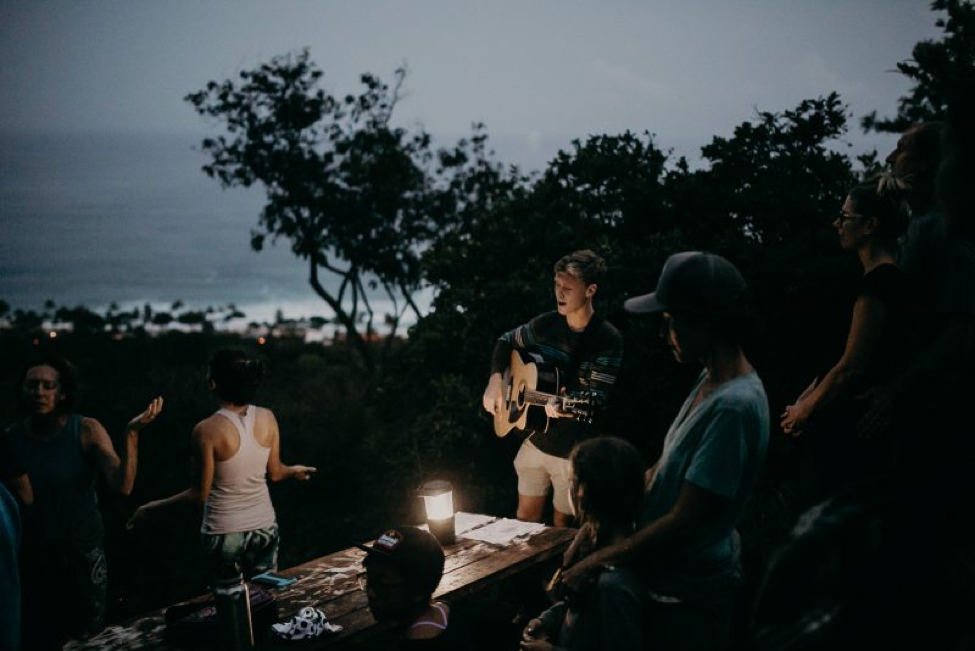 Jonah Swanson leading worhsip