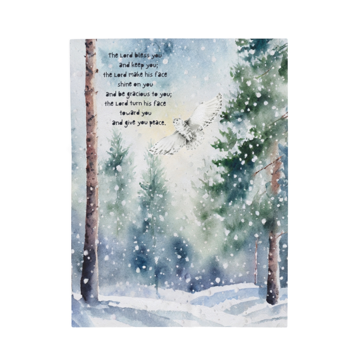 Snowy Forest Blessing Blanket (Velveteen)