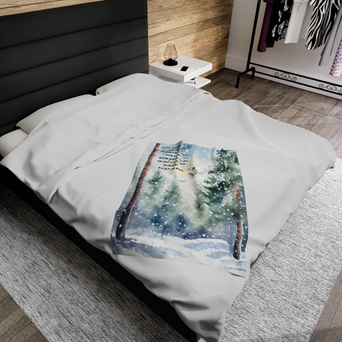 Snowy Forest Blessing Blanket (Velveteen) - Image 6