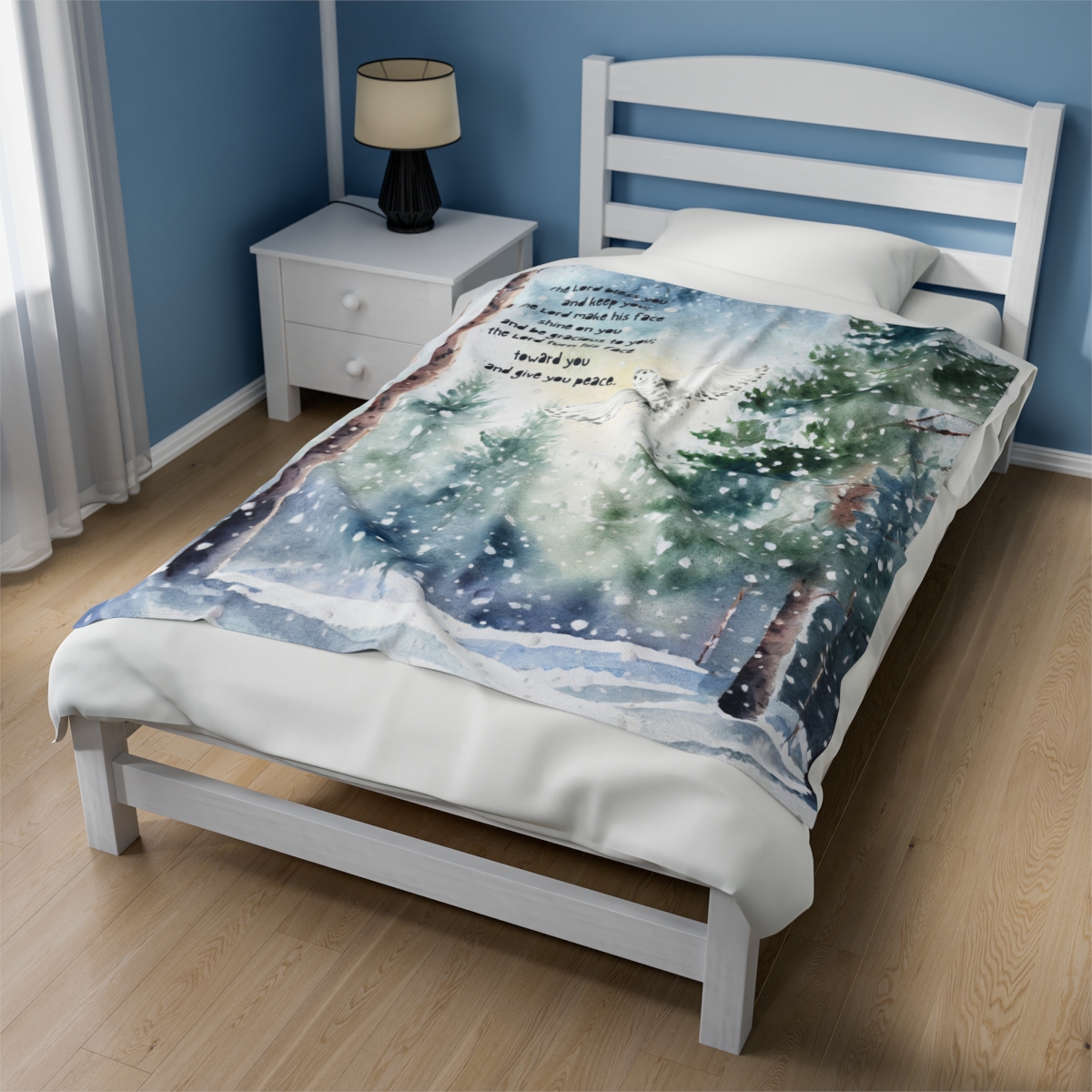 Snowy Forest Blessing Blanket (Velveteen) - Image 4