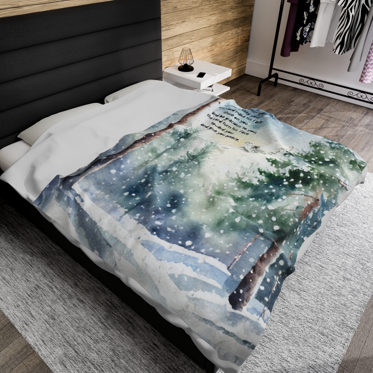 Snowy Forest Blessing Blanket (Velveteen) - Image 8